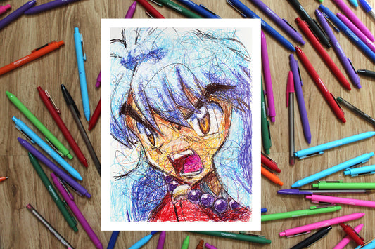 Inuyasha Ballpoint Pen Print