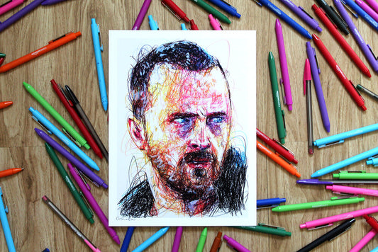 Jesse Pinkman Ballpoint Pen Scribble Art Print-Cody James by Cody