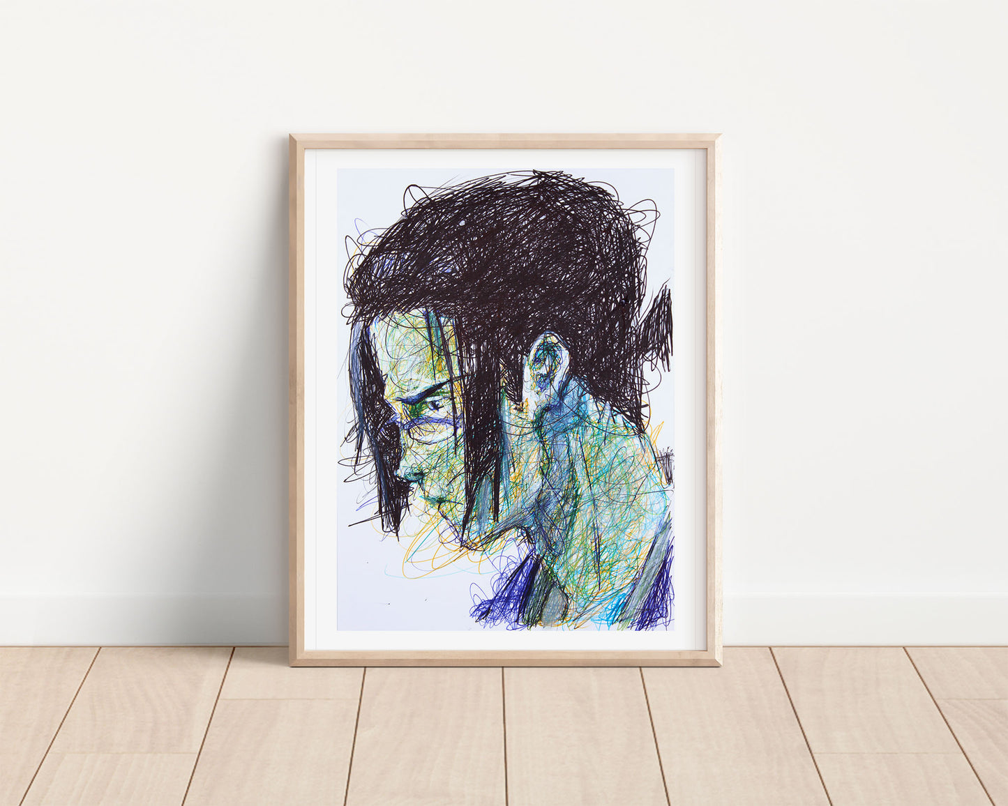 Jin Ballpoint Pen Scribble Art Print