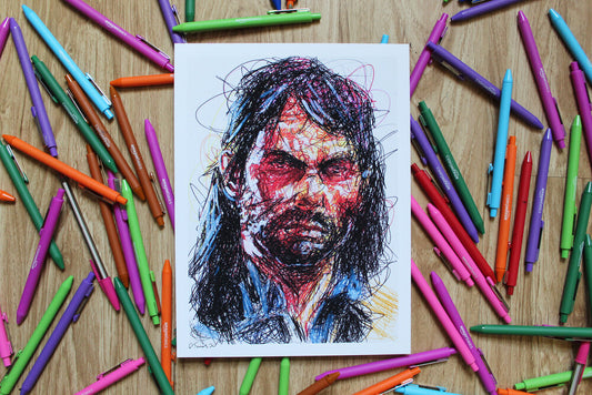 John Marston Ballpoint Pen Scribble Art Print-Cody James by Cody