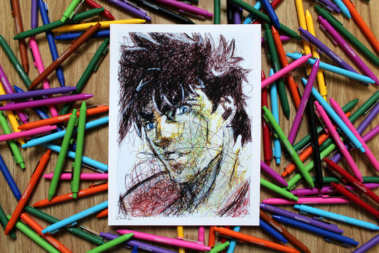 Joseph Joestar Ballpoint Pen Scribble Art Print-Cody James by Cody
