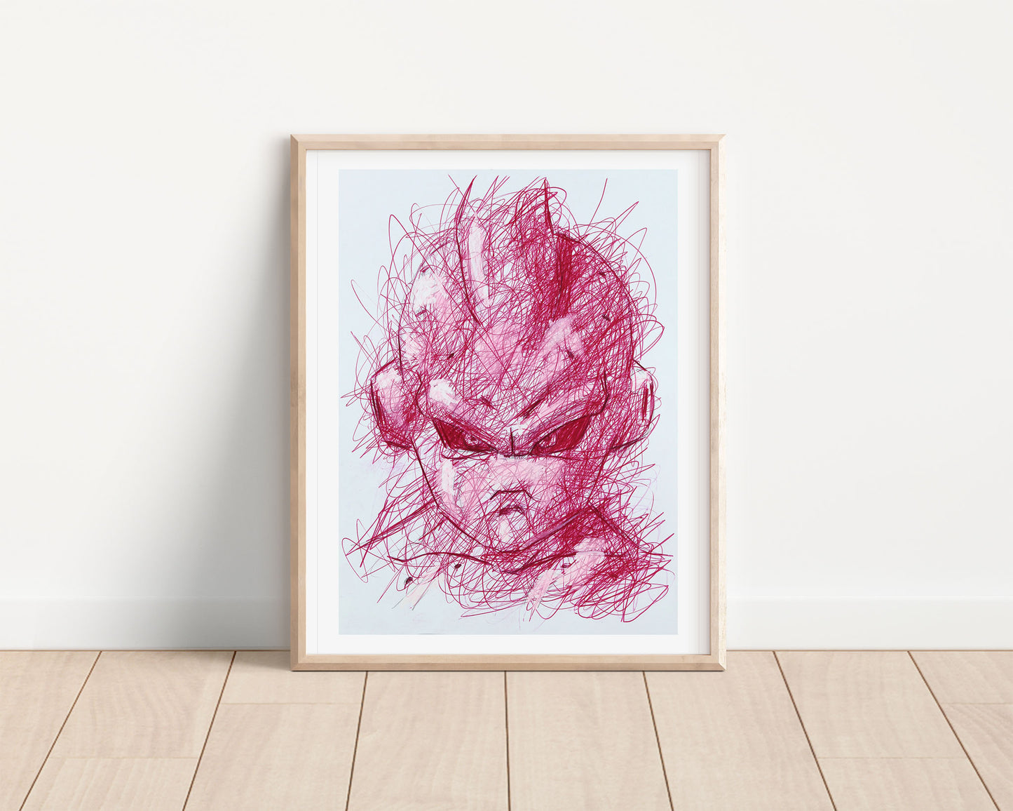 Kid Buu Ballpoint Pen Scribble Art Print
