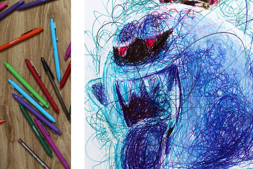 Luigi's Mansion King Boo Ballpoint Pen Scribble Art Print-Cody James by Cody