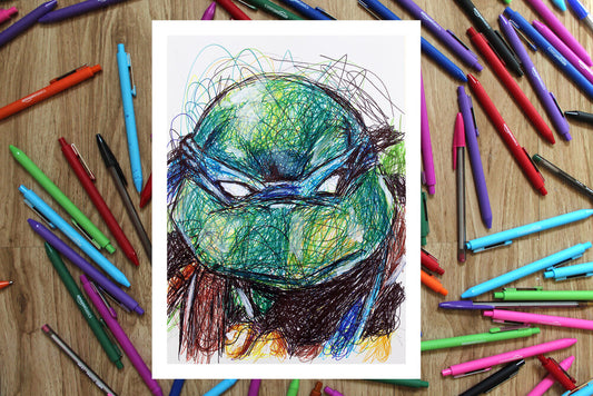 Leonardo Ballpoint Pen Scribble Art Print-Cody James by Cody