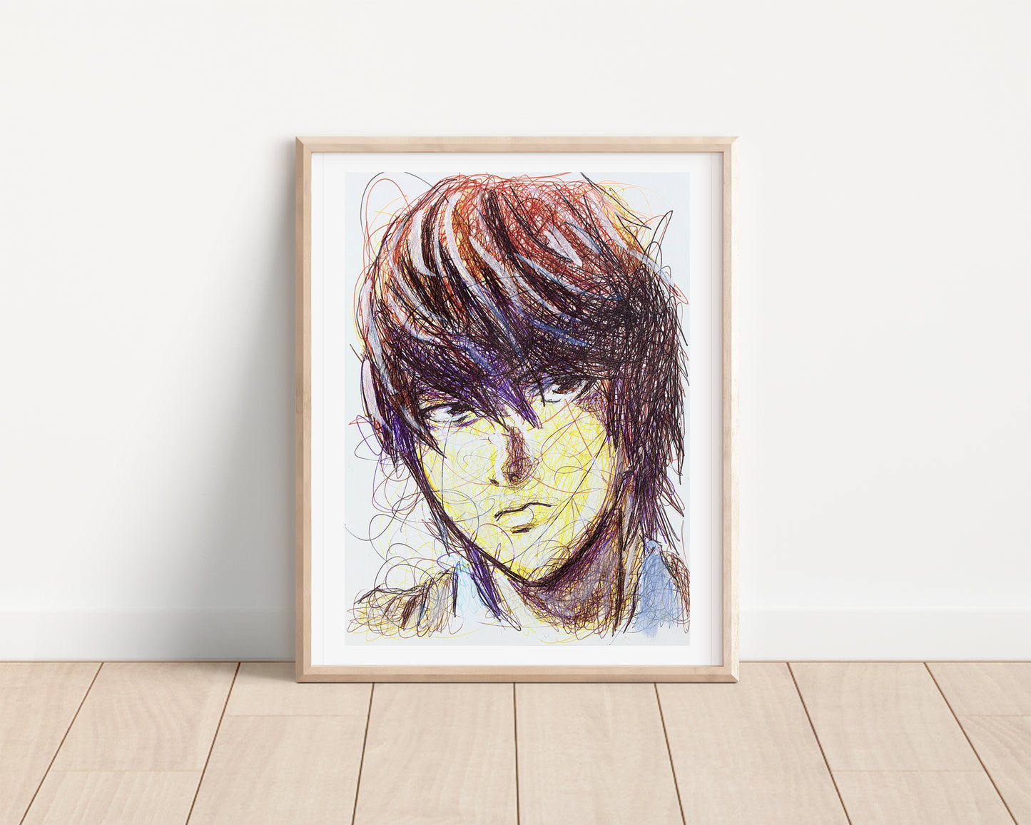 Light Ballpoint Pen Scribble Art Print