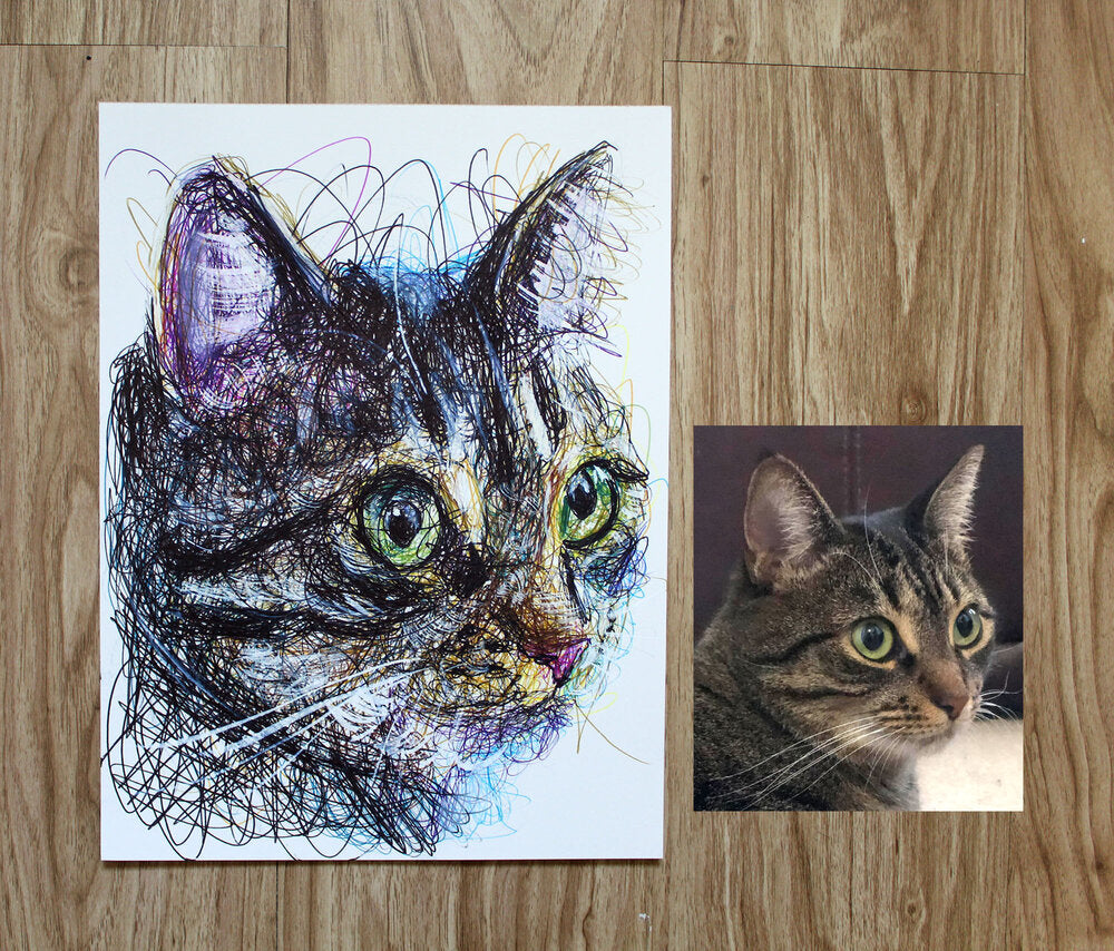 Custom Ballpoint Pen Pet Portrait Drawing-Cody James by Cody