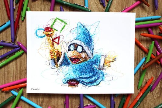 Magikoopa Ballpoint Pen Scribble Art Print-Cody James by Cody