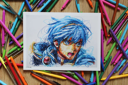 Marth Ballpoint Pen Scribble Art Print-Cody James by Cody