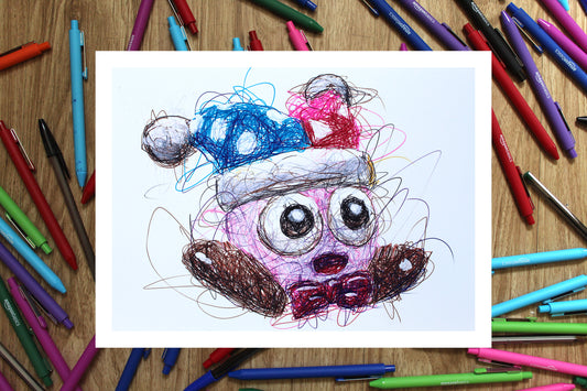 Marx Scribble Ballpoint Pen Scribble Art Print