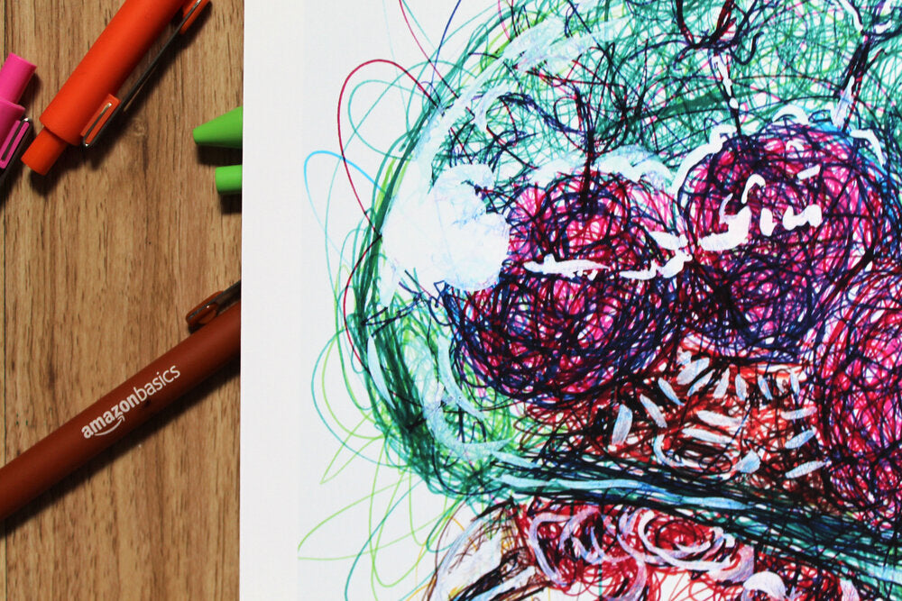 Metroid Ballpoint Pen Scribble Art Print-Cody James by Cody