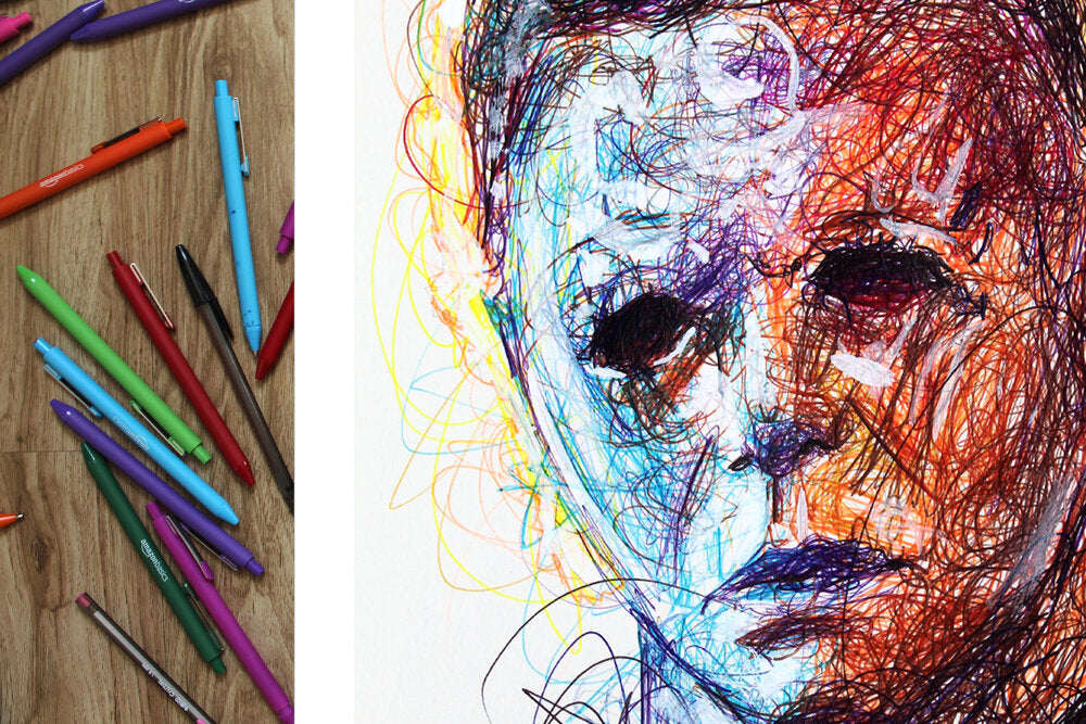 Mike Myers Ballpoint Pen Scribble Art Print-Cody James by Cody