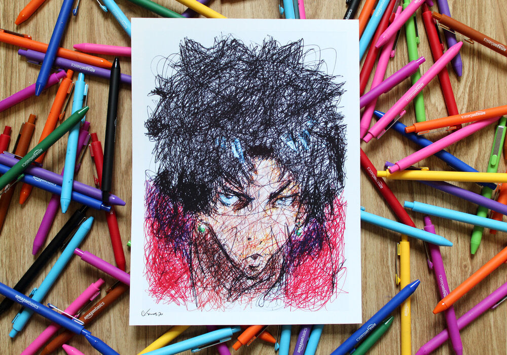 Mugen Ballpoint Pen Scribble Art Print-Cody James by Cody