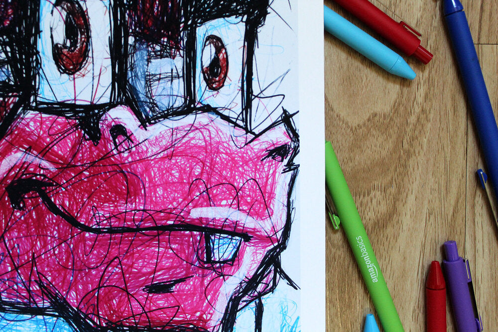 Murray Ballpoint Pen Scribble Art Print-Cody James by Cody