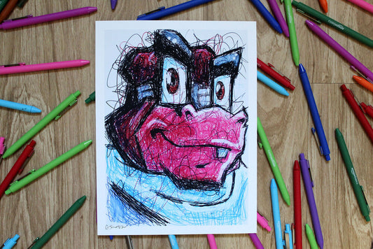 Murray Ballpoint Pen Scribble Art Print-Cody James by Cody
