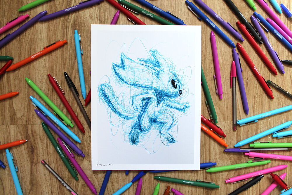 Ori Ballpoint Pen Scribble Art Print-Cody James by Cody
