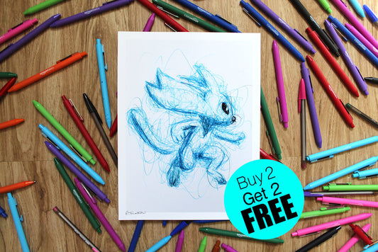 Ori Ballpoint Pen Scribble Art Print-Cody James by Cody