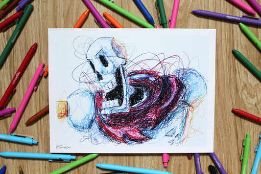 Papyrus Ballpoint Pen Scribble Art Print-Cody James by Cody
