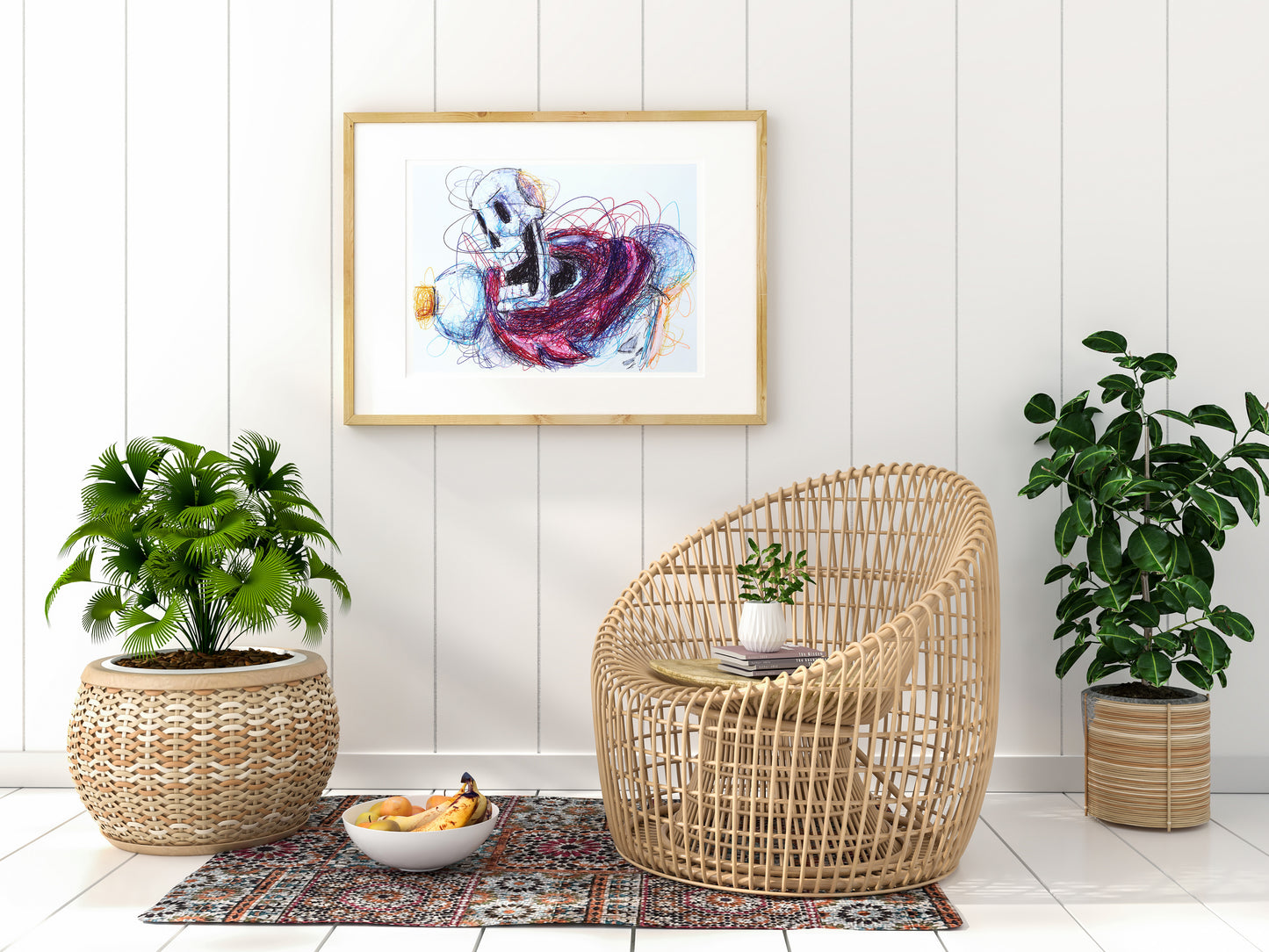 Papyrus Ballpoint Pen Scribble Art Print