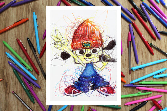 PaRappa Ballpoint Pen Scribble Art Print-Cody James by Cody