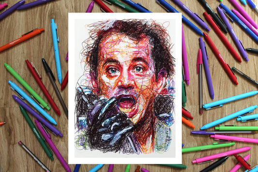 Peter Veckman Ballpoint Pen Scribble Art Print-Cody James by Cody