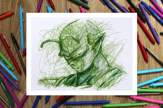Piccolo Ballpoint Pen Scribble Art Print