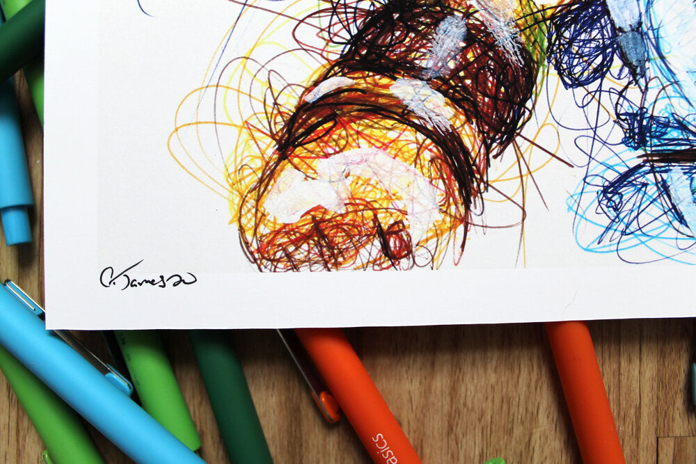 Pit Ballpoint Pen Scribble Art Print-Cody James by Cody