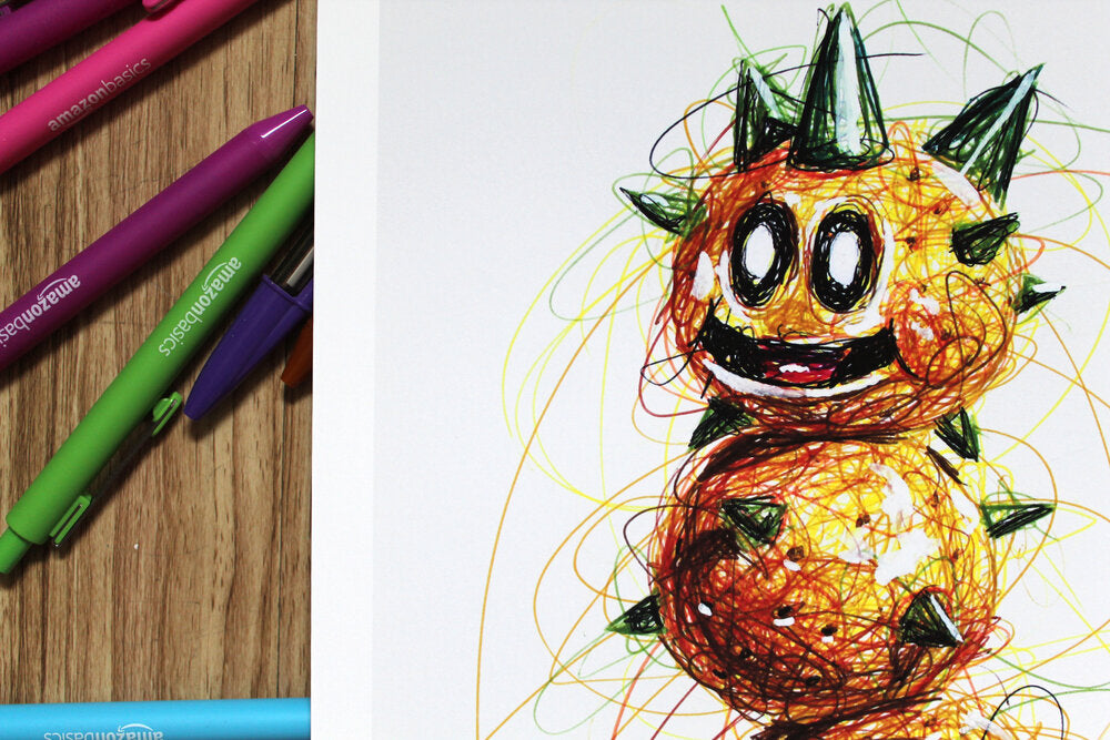 Pokey Ballpoint Pen Scribble Art Print-Cody James by Cody