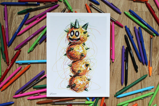 Pokey Ballpoint Pen Scribble Art Print-Cody James by Cody