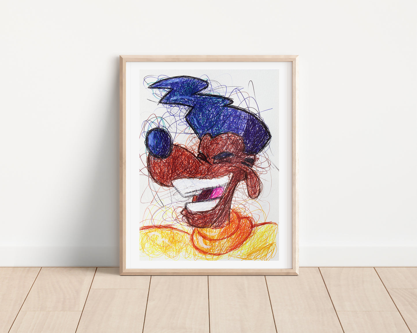 Powerline Ballpoint Pen Scribble Art Print