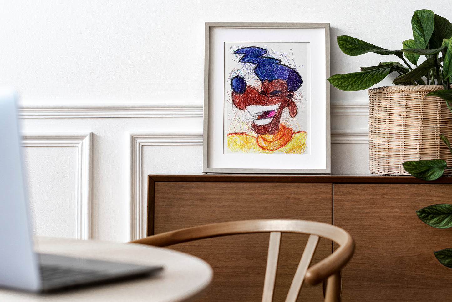 Powerline Ballpoint Pen Scribble Art Print