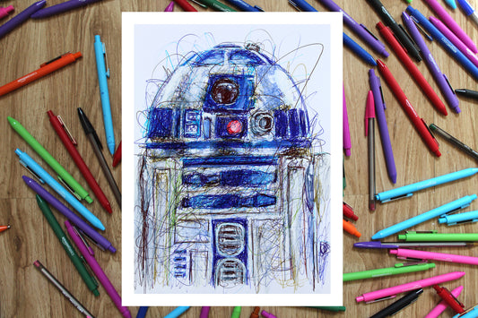 R2D2 Ballpoint Pen Print