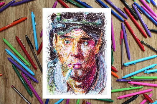 Ray Stanz Ballpoint Pen Scribble Art Print-Cody James by Cody