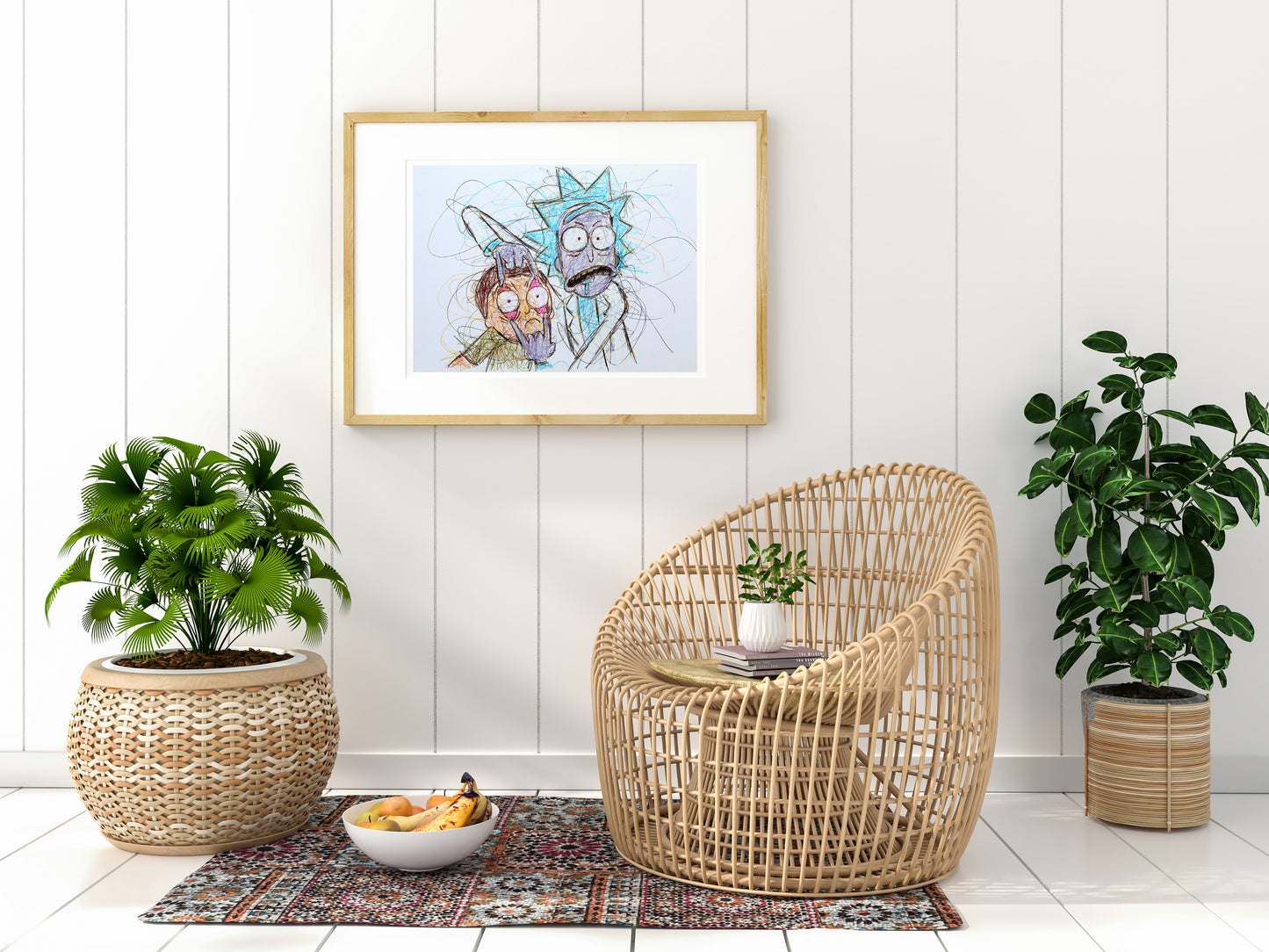 Rick and Morty Ballpoint Pen Print