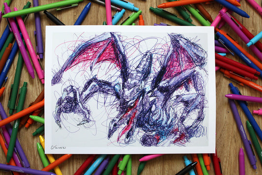 Ridley Ballpoint Pen Scribble Art Print-Cody James by Cody