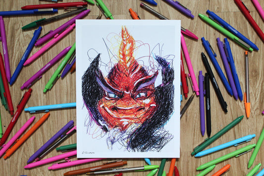 Ripto Ballpoint Pen Scribble Art Print-Cody James by Cody