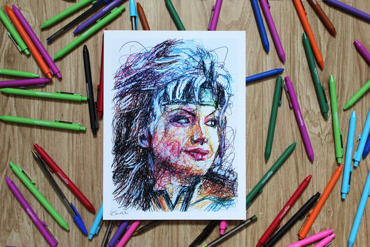Rogue Ballpoint Pen Scribble Art Print-Cody James by Cody