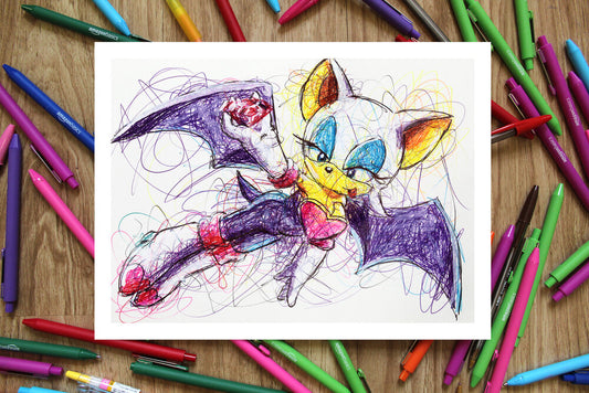 Rouge Ballpoint Pen Art Scribble Print-Cody James by Cody