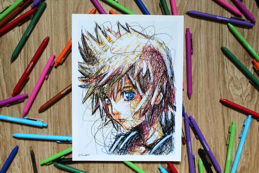Roxas Ballpoint Pen Scribble Art Print-Cody James by Cody