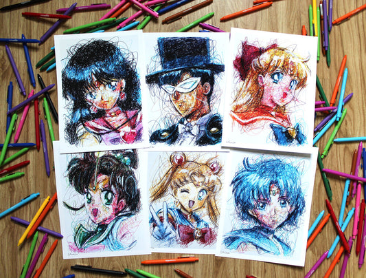 Sailor Moon Ballpoint Pen Art Print Set-Cody James by Cody