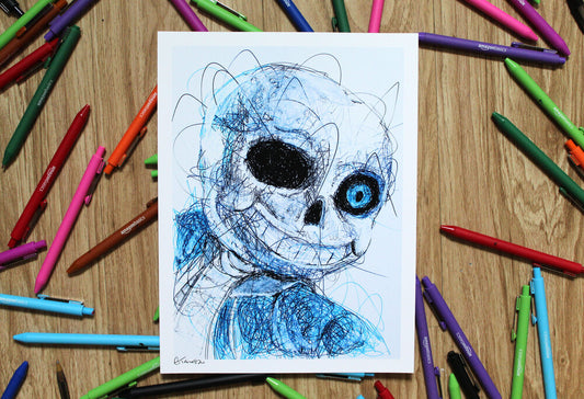 Sans Ballpoint Pen Scribble Art Print-Cody James by Cody