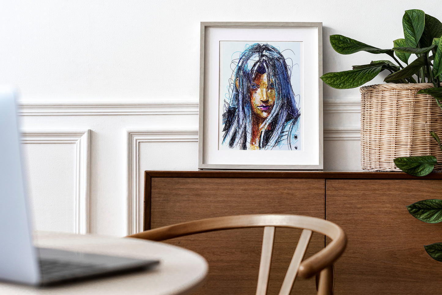 Sephiroth Ballpoint Pen Scribble Art Print