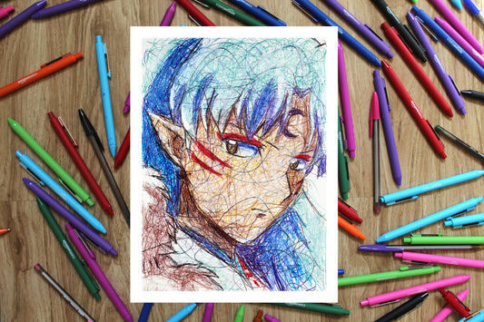 Sesshomaru Ballpoint Pen Print