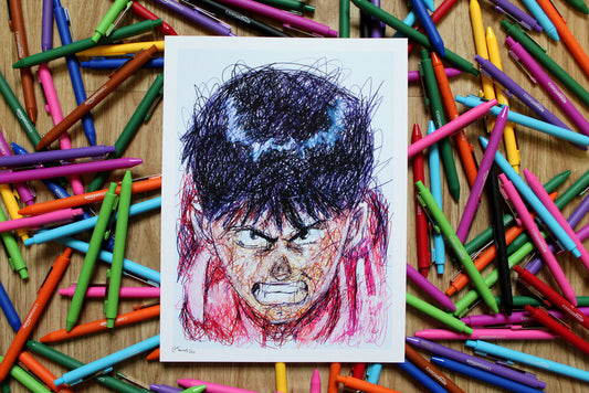 Shotaro Ballpoint Pen Scribble Art Print-Cody James by Cody