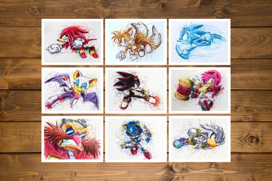 Complete Sonic the HedgeHog Ballpoint Pen Set