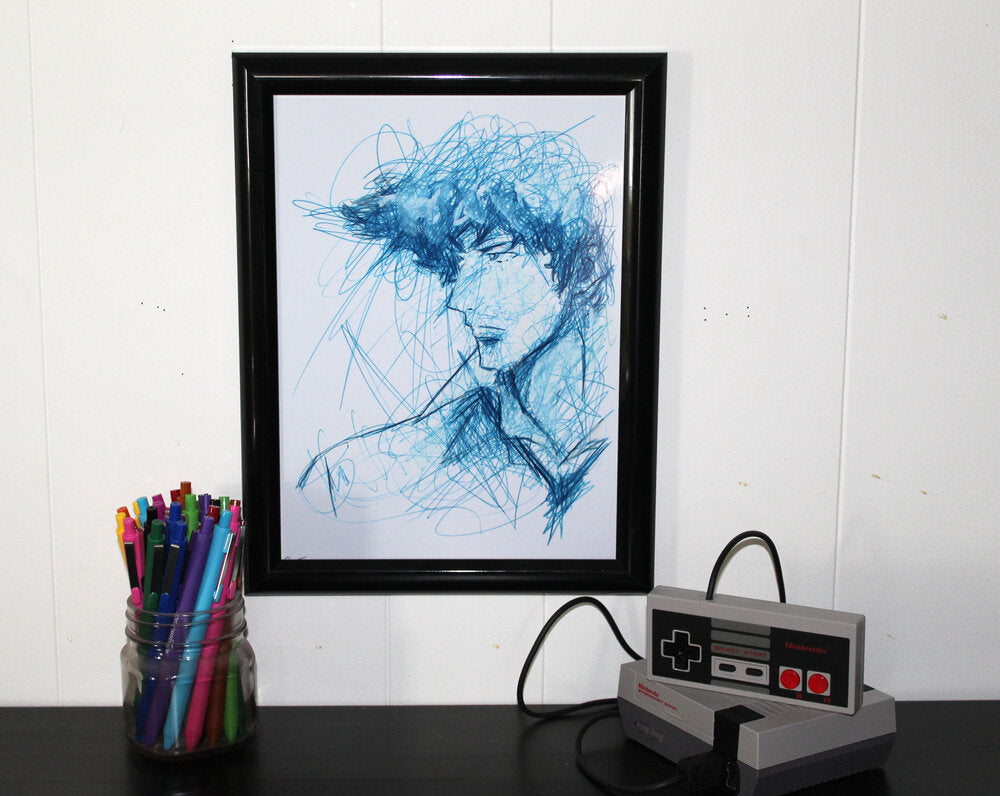 Spike Ballpoint Pen Scribble Art Print-Cody James by Cody