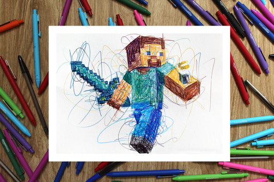 Minecraft Steve Ballpoint Pen Poster