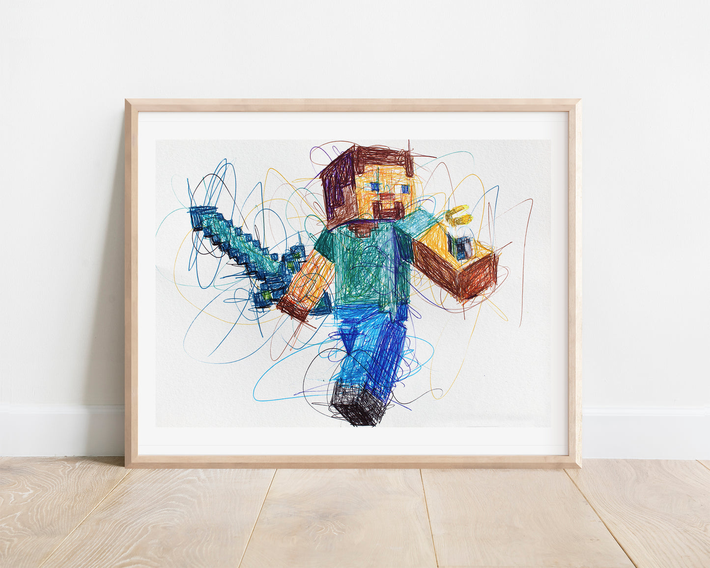 Minecraft Steve Ballpoint Pen Poster
