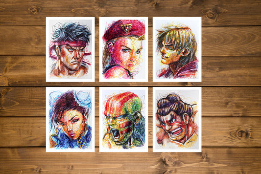 Street Fighter Ballpoint Pen Art Print Set-Cody James by Cody