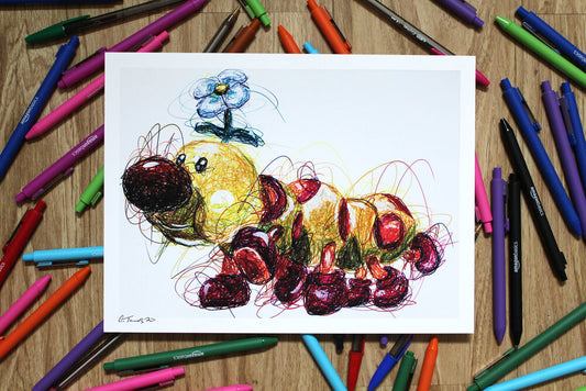 Wiggler Ballpoint Pen Scribble Art Print-Cody James by Cody