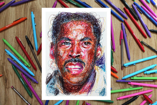 Winston Ballpoint Pen Scribble Art Print-Cody James by Cody